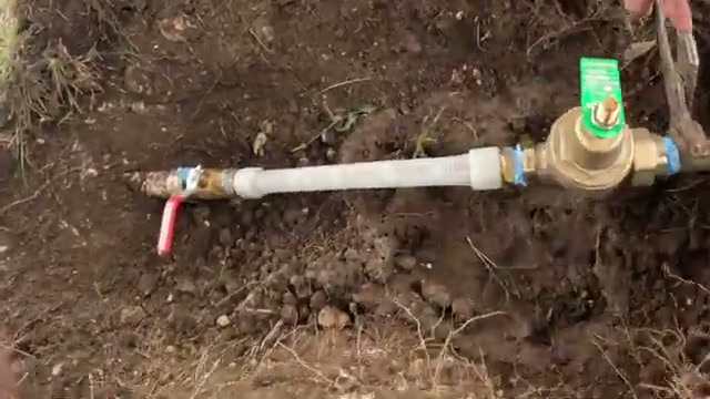 Completed new PRV installation with ball valve on Lampasas TX main water line